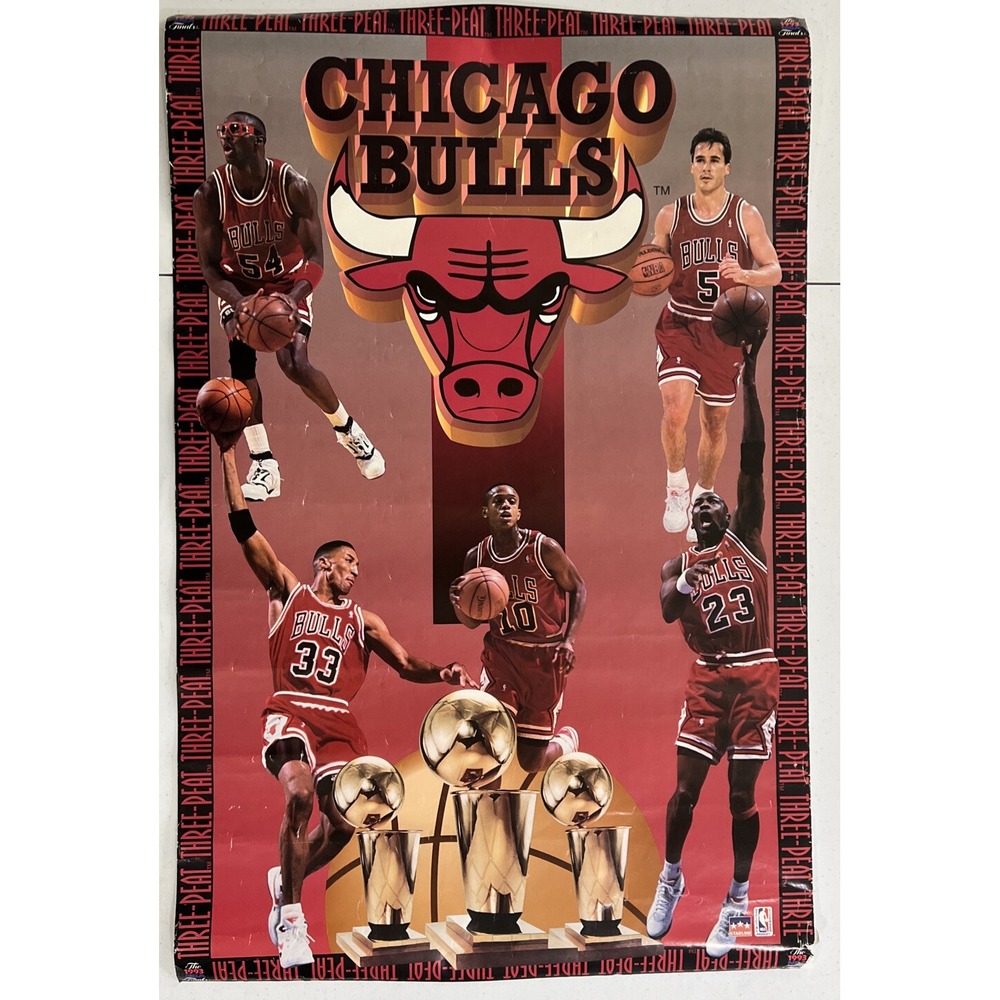 Michael Jordan Chicago Bulls Starline Poster 23x35 Out This World 1996 Vintage